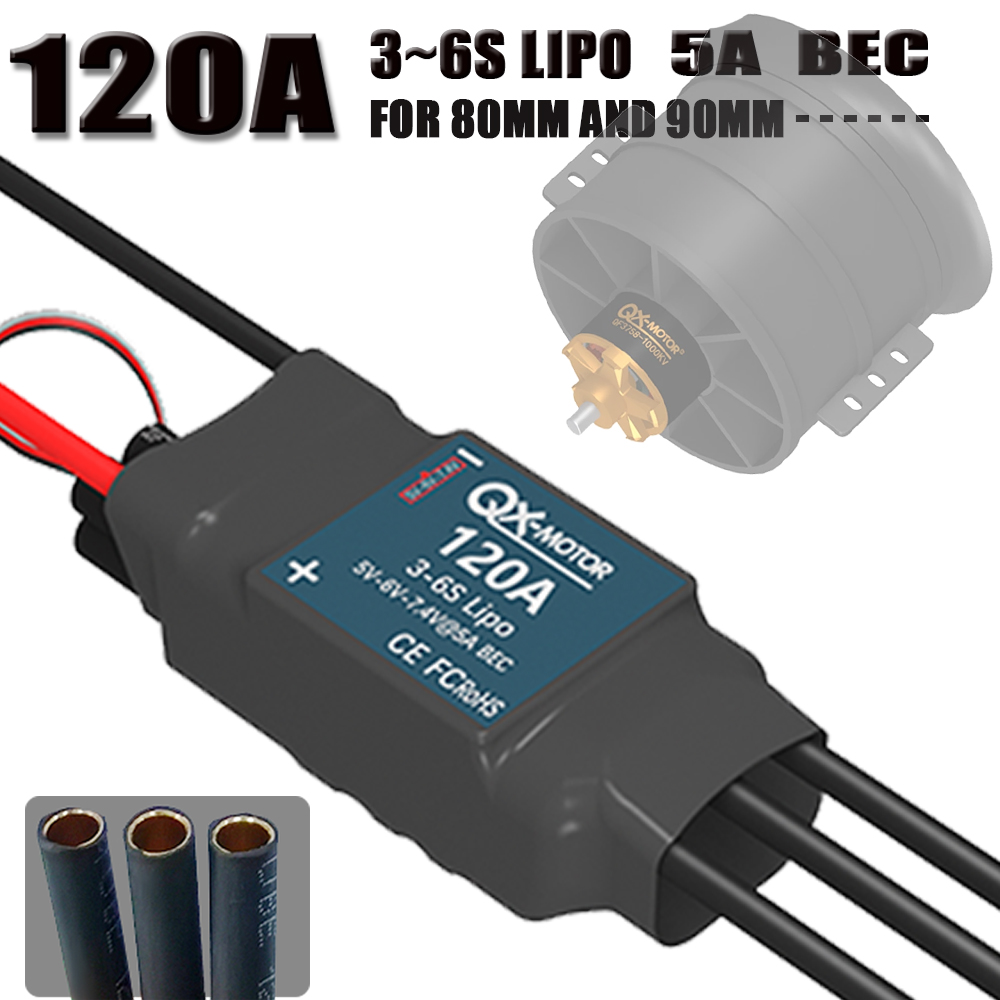 Lipo Battery 6S - QX-MOTOR 120A ESC 3-6S lipo 5A