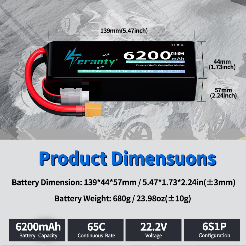 Bateria Lipo TERANTY 6S 6200mA - Lipo Battery 6S avaliação e preço