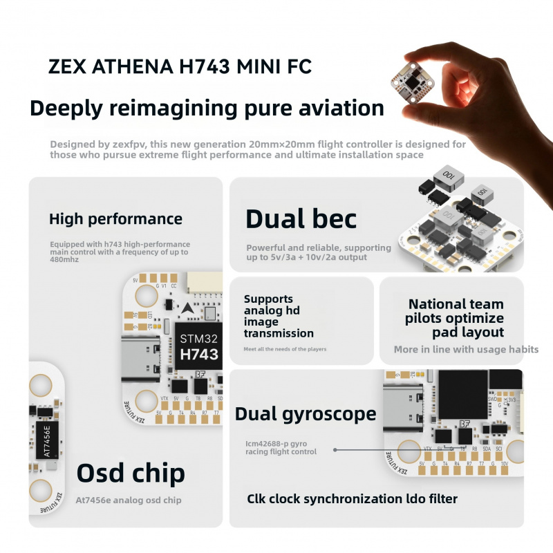 Controladora de Voo Mini ZEX A - Betaflight Fc avaliação e preço