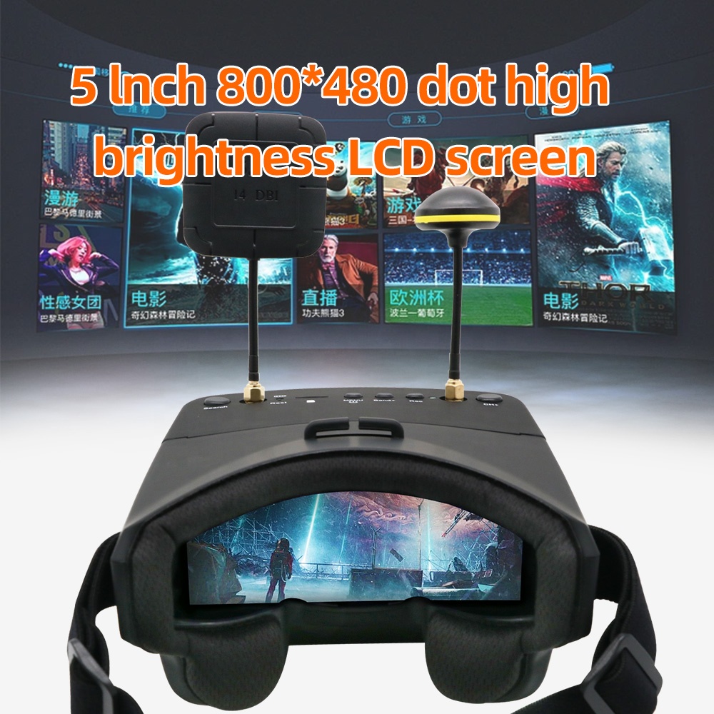 Óculos FPV EV800D 5.8G 40CH 5  - Fpv Goggles avaliação e preço