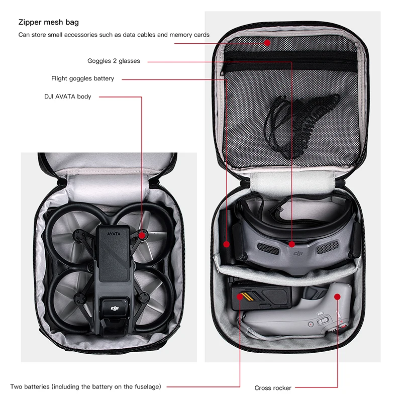 Caso portátil dupla camada de  - Drone Goggles Dji avaliação e preço